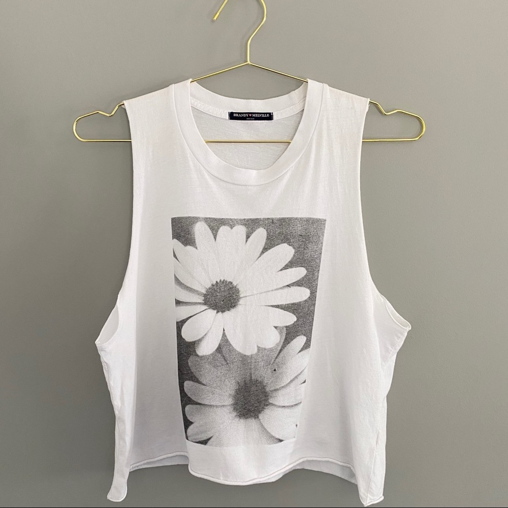 BRANDY MELVILLE Women’s Soft Tank Daisy Tee - OS